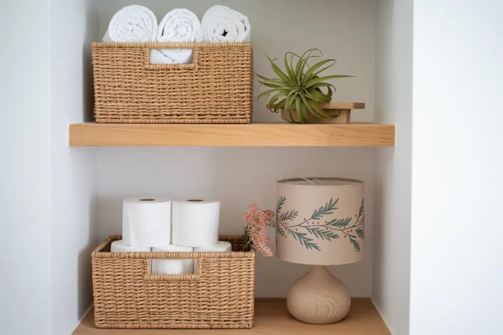 Boho Decor with Woven Storage Basket