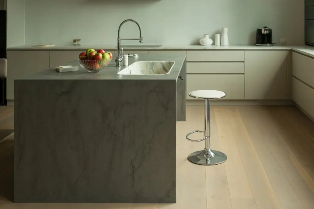 Kitchen countertop: how to think it perfectly? 7 A laminate or melamine countertop for a first kitchen