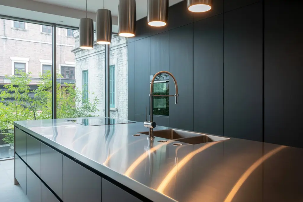 Kitchen countertop: how to think it perfectly? 8 For a professional kitchen, choose metals