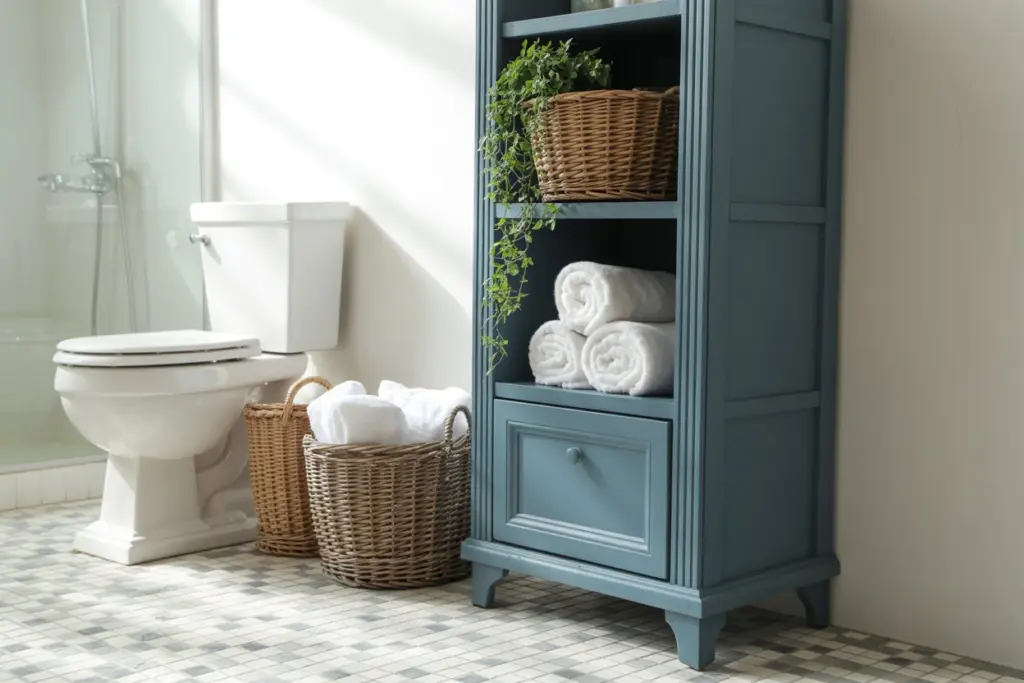 Freestanding cabinet for medium bathroom