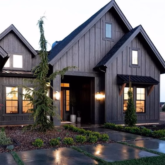 black color home exterior