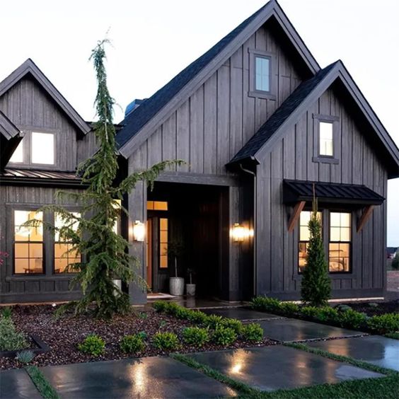 black color home exterior