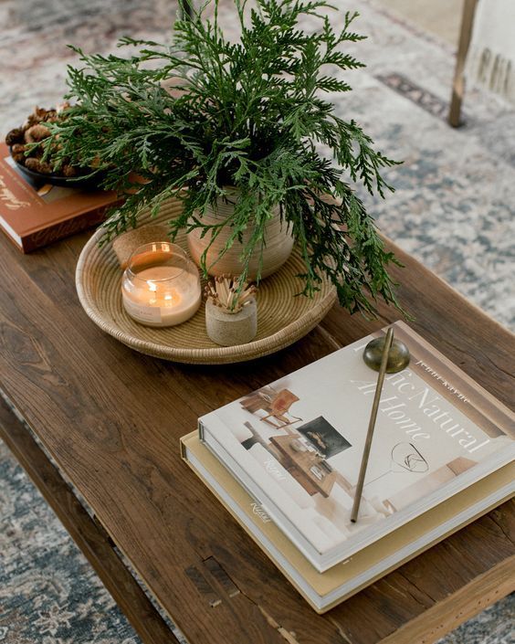 Rustic coffee table decor