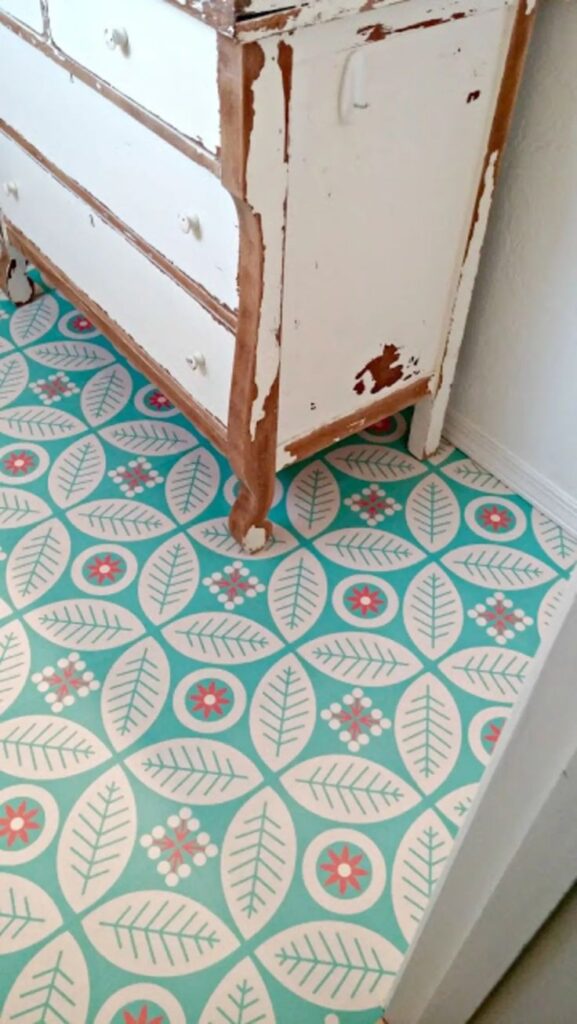 vinyl floor in retro style