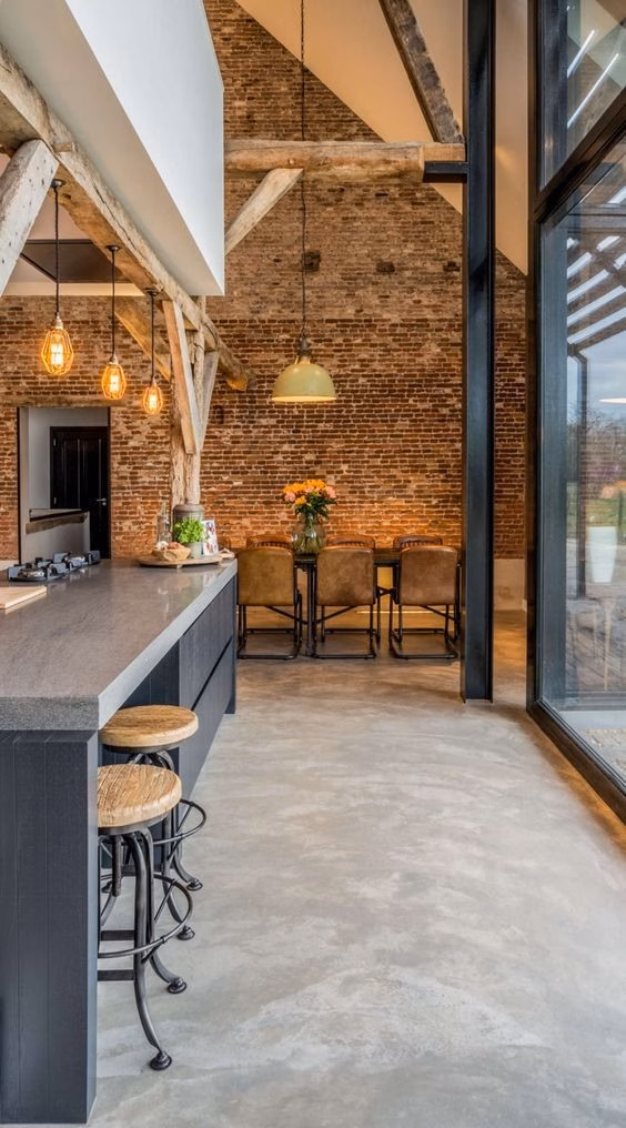 concrete floor in industrial style
