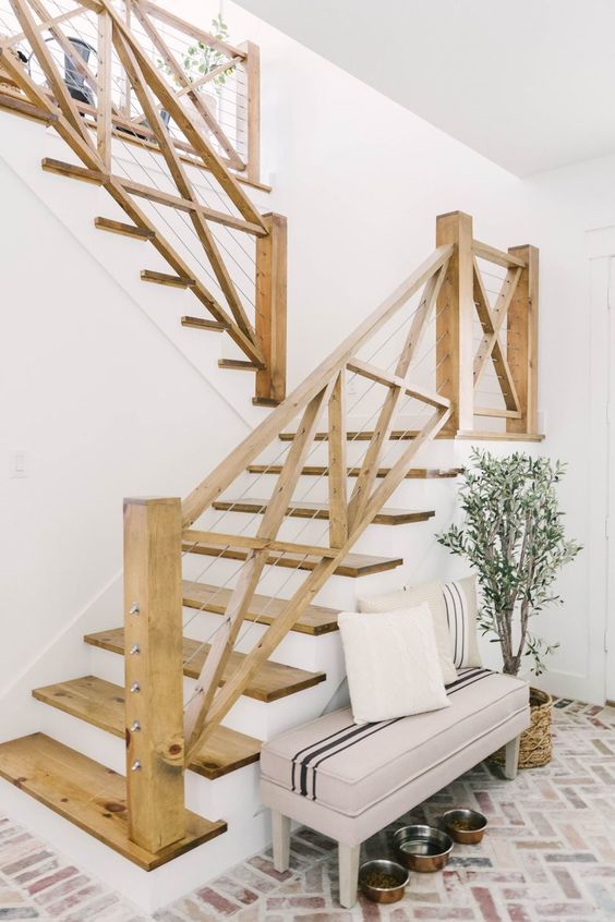 Farmhouse style staircase banisters