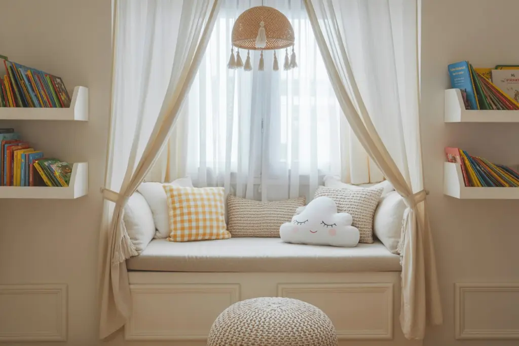 Closet Reading Nook for a Little Girl