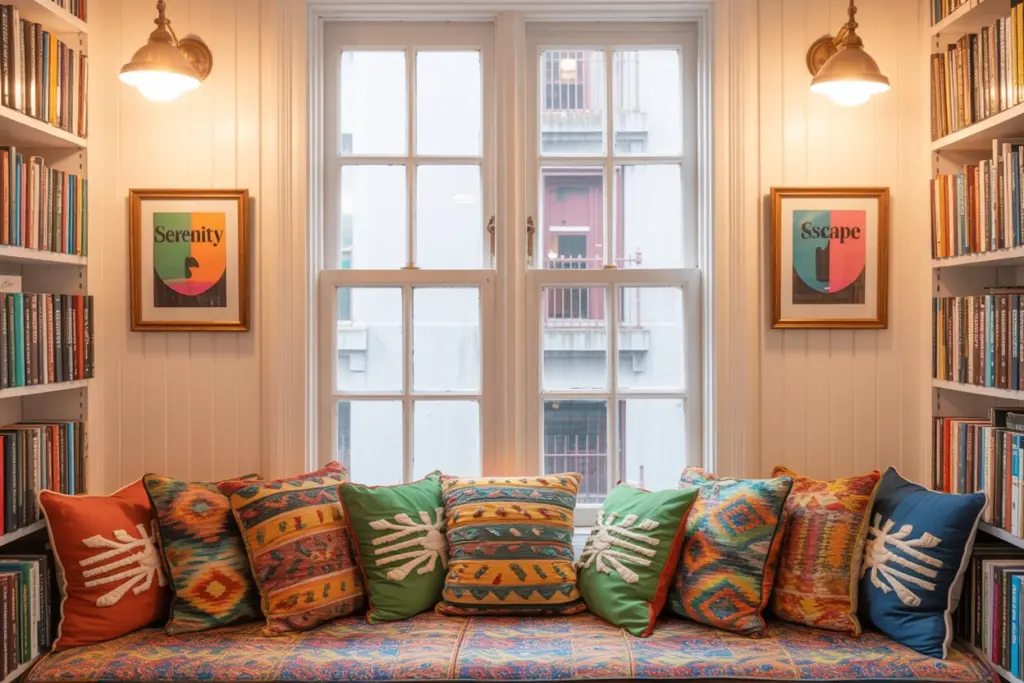Bohemian style reading nook