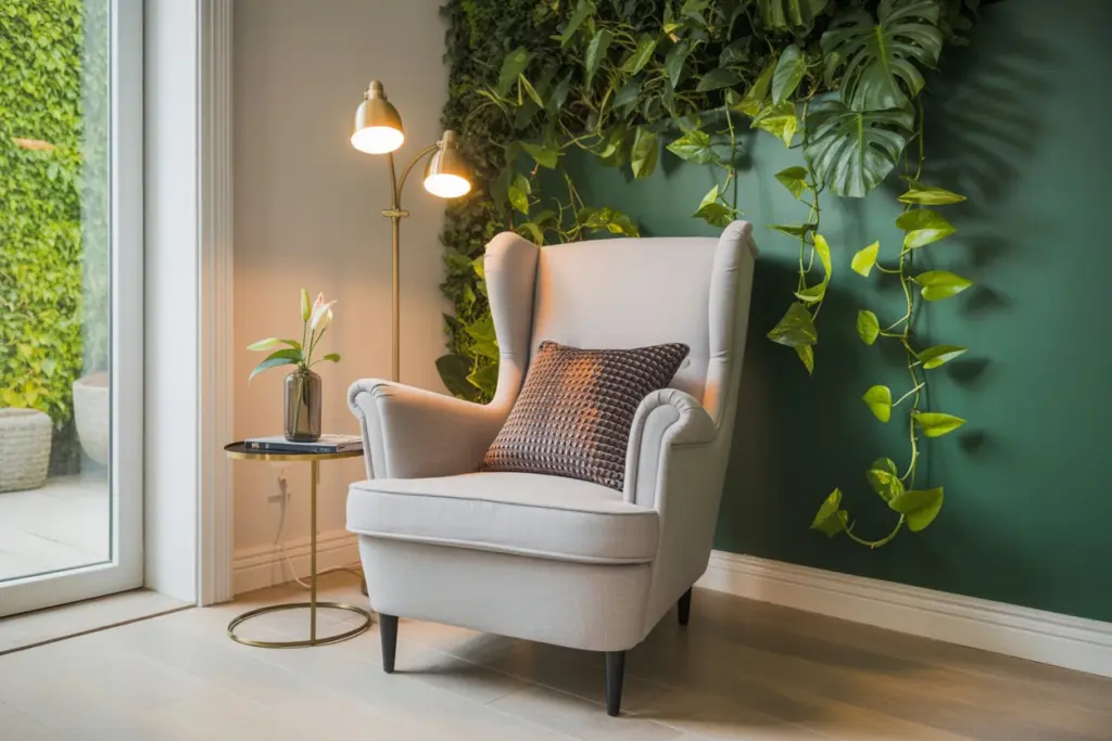 accent wall with plants