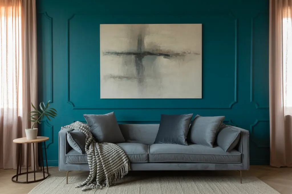 Choose a compact accent wall without doors or windows
