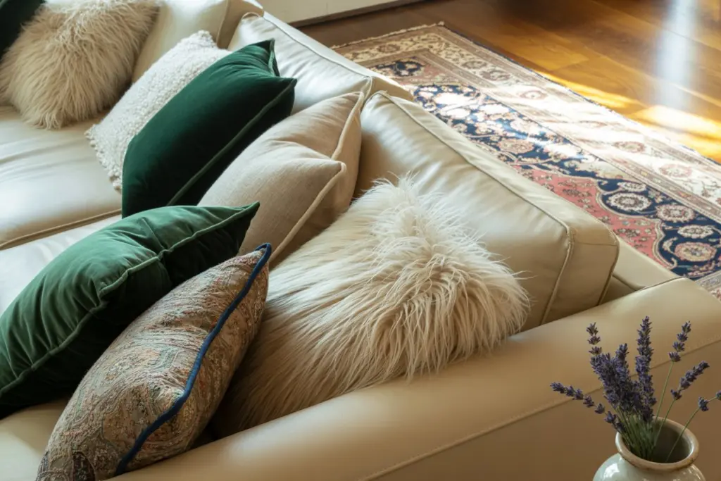 How to Use Pillows and Cushions in Your Home Decor 3 Mix and Match Textures cushions