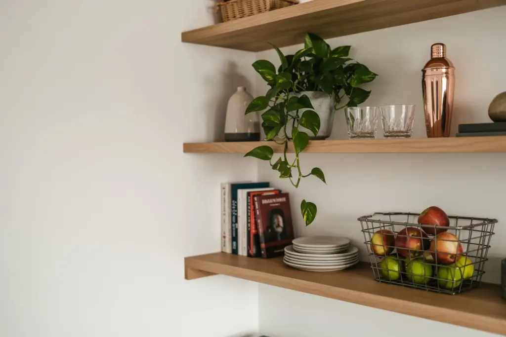 Rustic Wood Floating Shelves