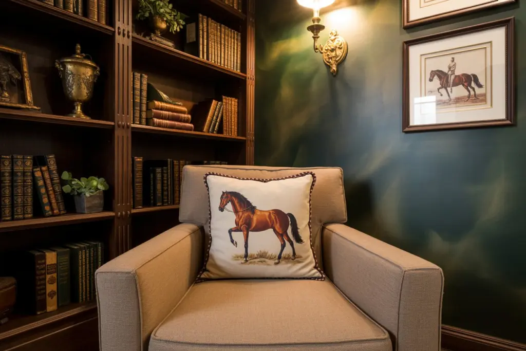 Rustic style reading nook