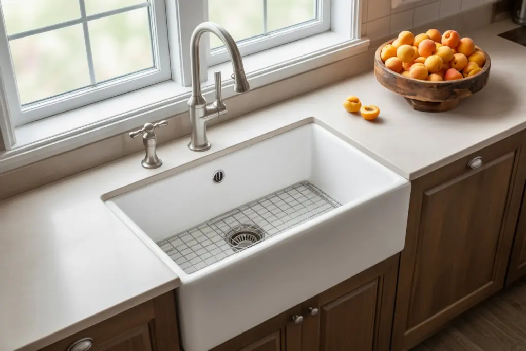 Fireclay Modern Farmhouse Kitchen Sink Single