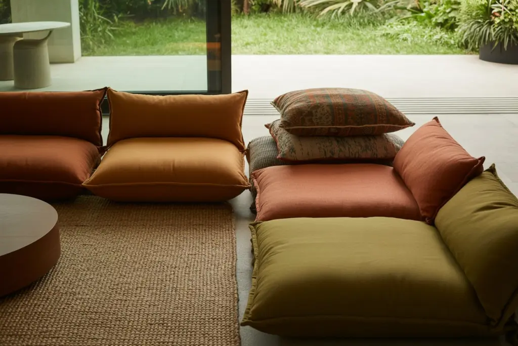 How to Use Pillows and Cushions in Your Home Decor 13 Use floor cushions to create a cozy seating area