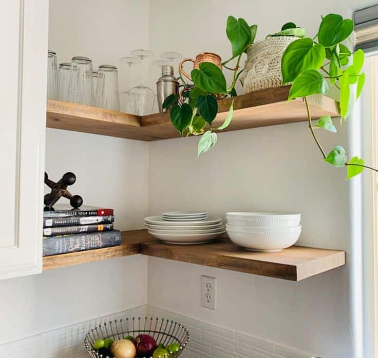 Rustic Wood Floating Shelves