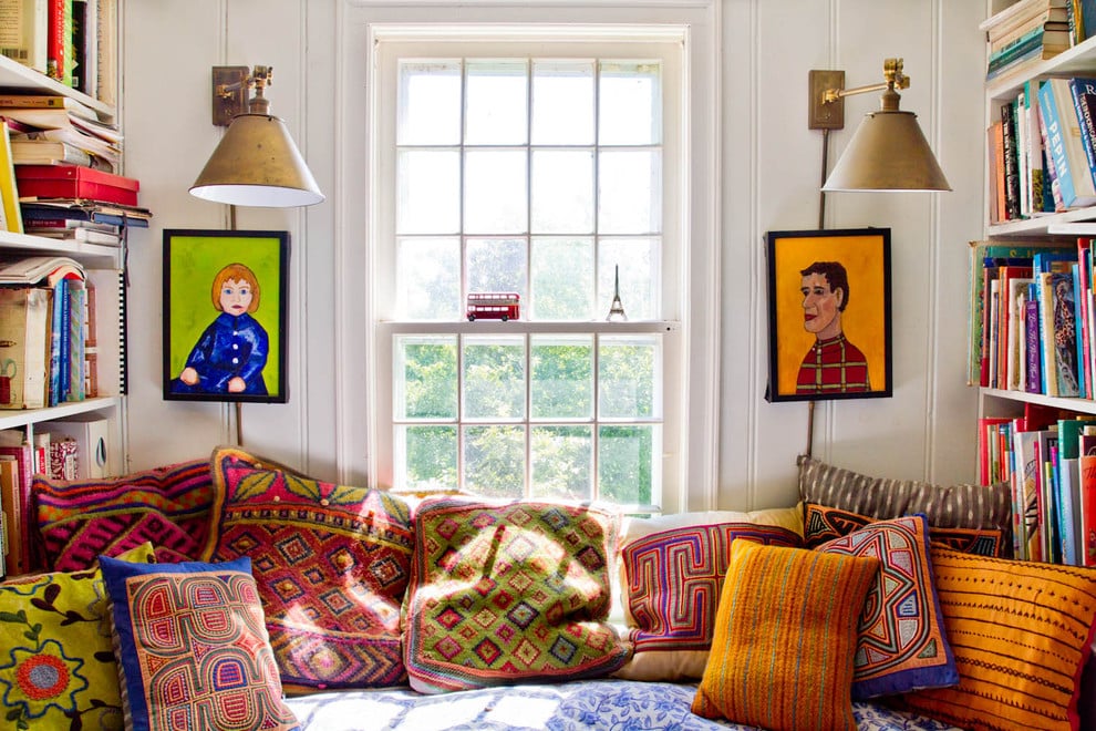 Bohemian style reading nook