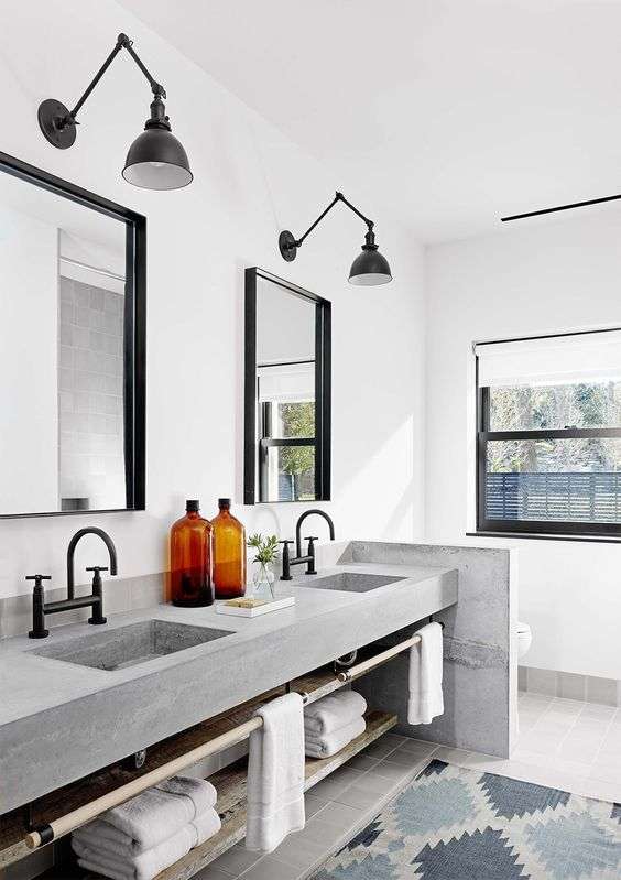Concrete bathroom vanity countertop