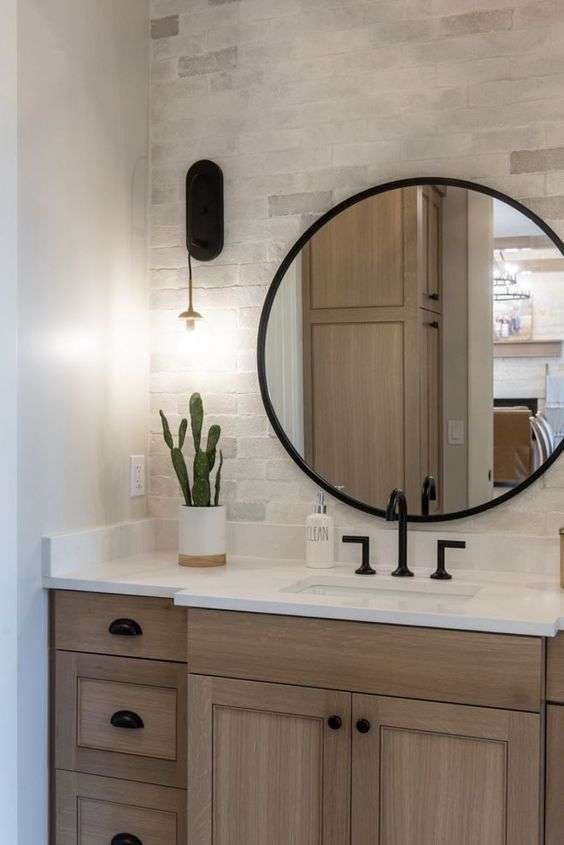 Bathroom vanity in cabinet