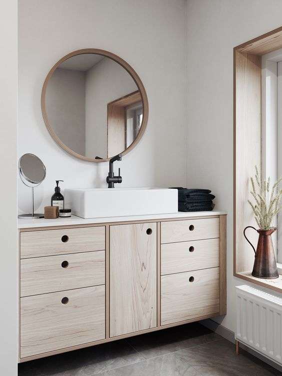 Plywood bathroom vanity