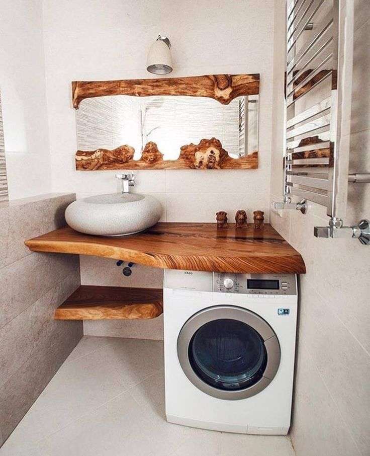 Natural border bathroom countertop
