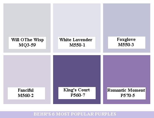 Behr paint colors most popular Purples