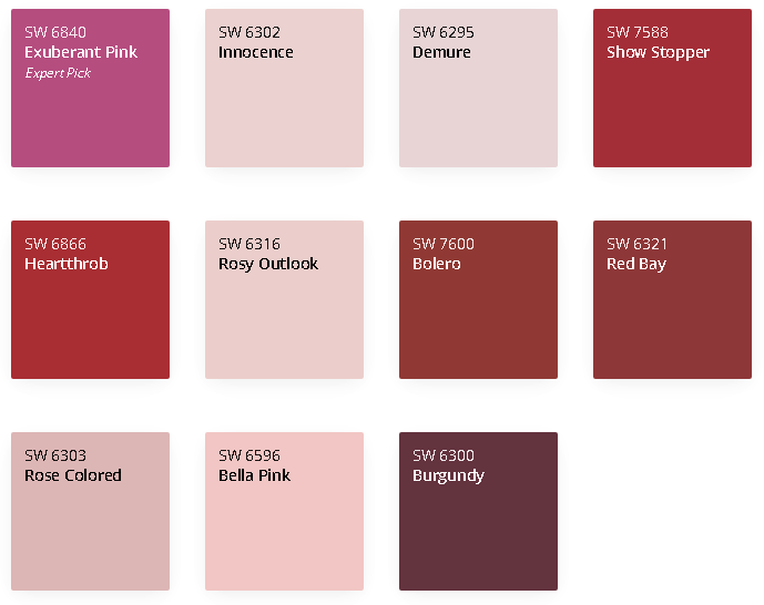 Sherwin-Williams paint colors 11 popular reds