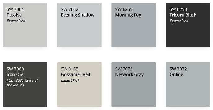 Sherwin-Williams paint colors most popular cool Neutrals