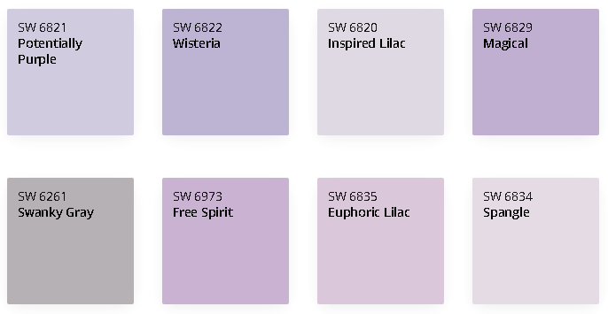 Sherwin-Williams colors most popular purples