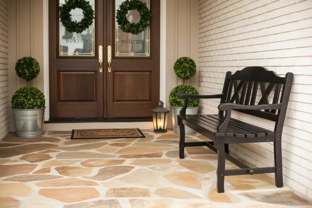 Natural Stone in front porch