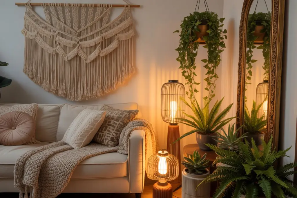 natural materials in Bohemian style