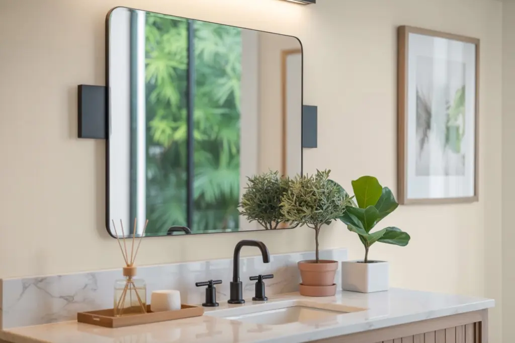 Bathroom design: the height of the mirrors
