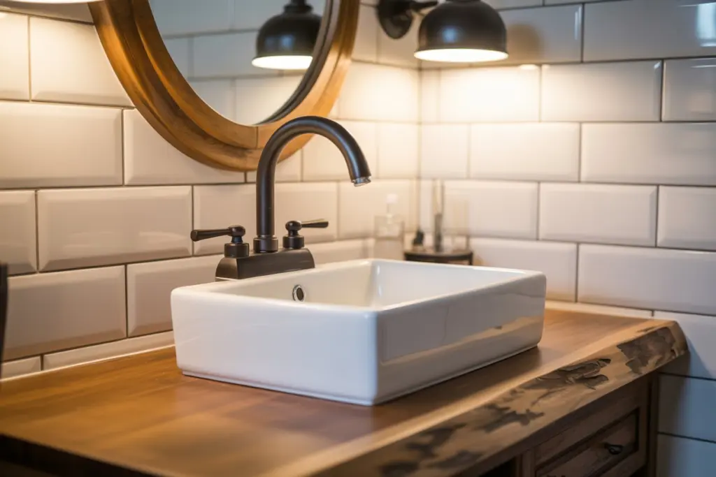 Solid Wood bathroom countertop
