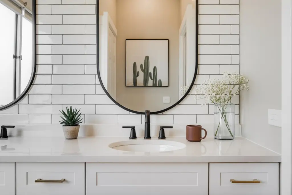 Quartz bathroom countertop