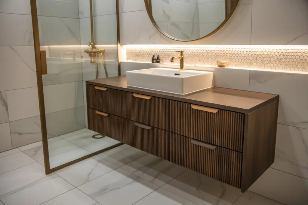 The height of the bathroom furniture