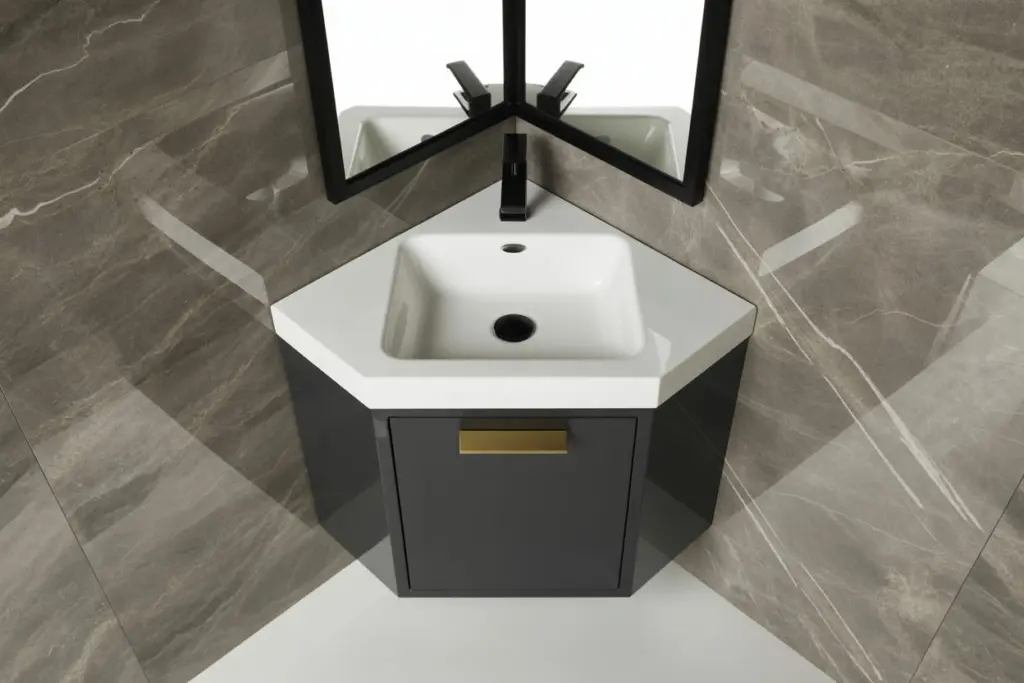 Corner bathroom vanity 