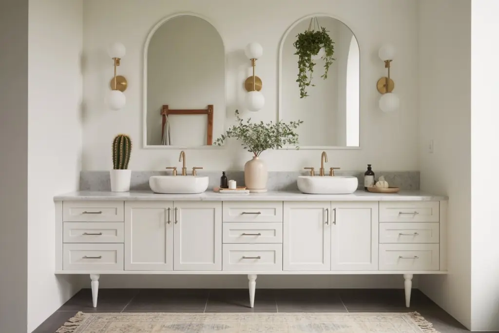 Bathroom design: the height of the luminaires