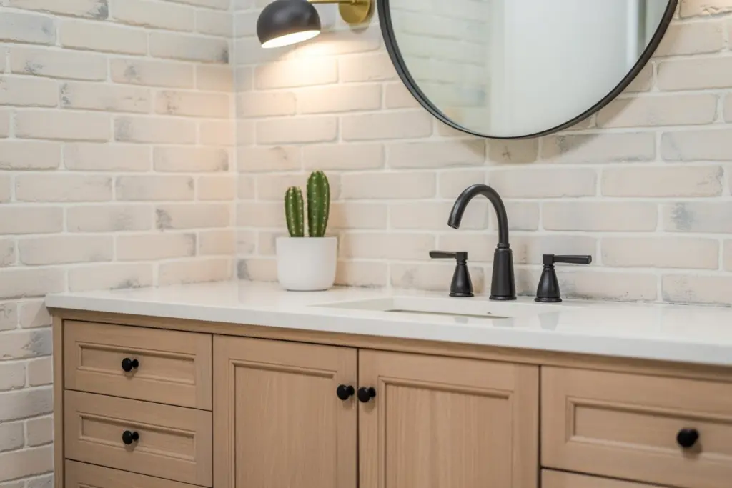 Bathroom vanity in cabinet