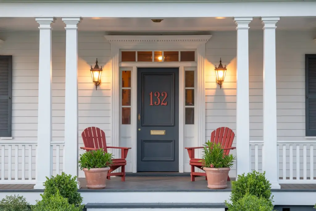 classic white front porch 