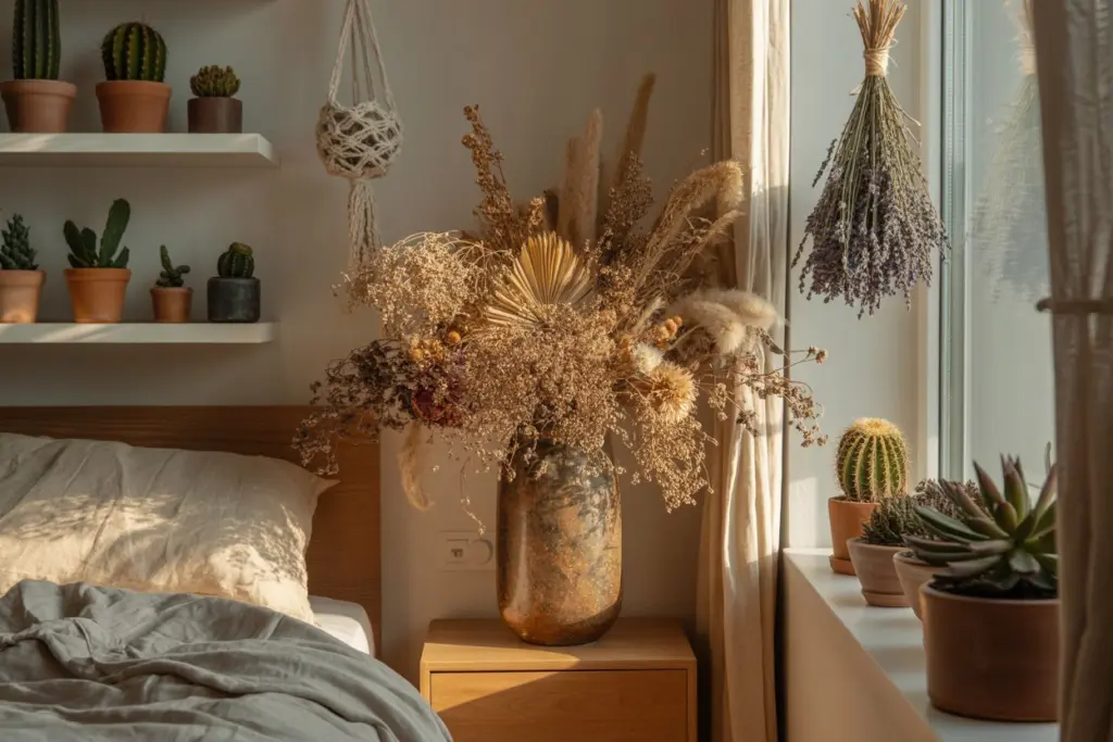 Bedroom Decoration: 9 tips to follow for an amazing one 22 Use dried plants and flowers for decor