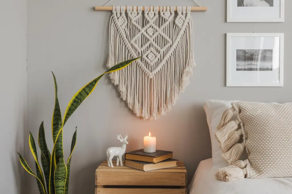 Macrame Wall Hanging Boho Home Chic Bohemian Geometric Woven Art 