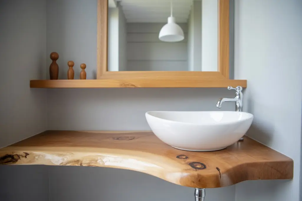 Natural border bathroom countertop