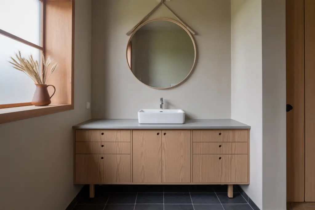 Plywood bathroom vanity