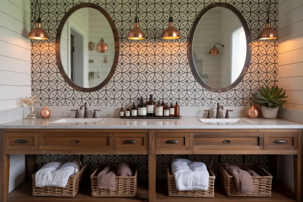 The Use of Wood Accents in Farmhouse Style Bathrooms