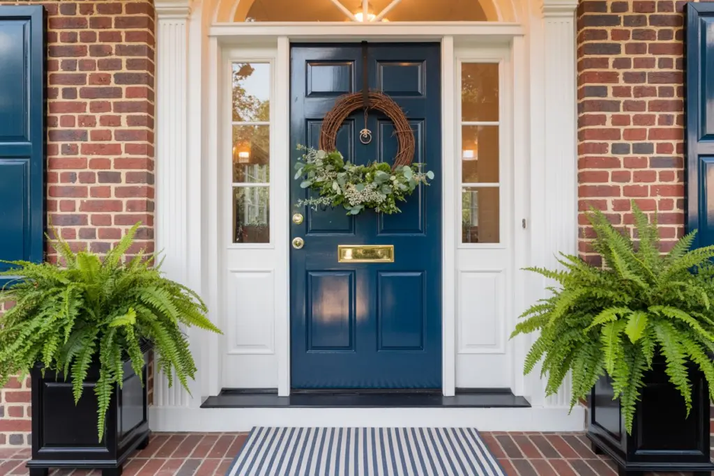 deep navy color for traditional home door