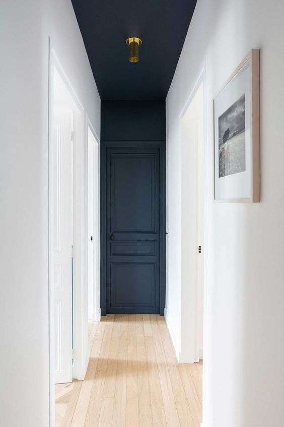 Accent wall in hallway