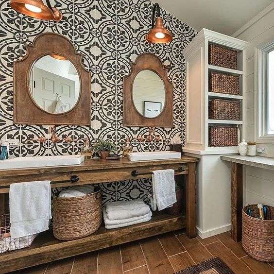 The Use of Wood Accents in Farmhouse Style Bathrooms