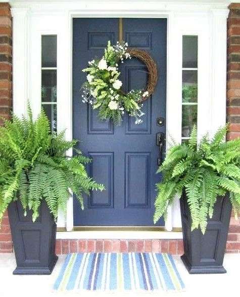 deep navy color for traditional home door