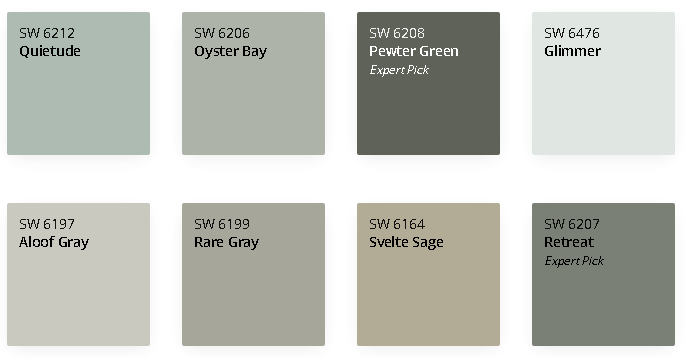 Sherwin-Williams paint colors most popular Greens