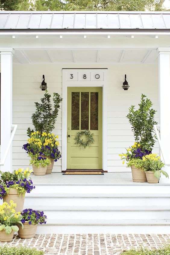 green front door